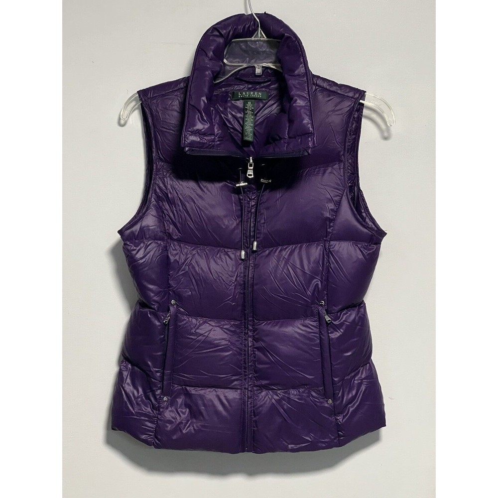 Lauren Ralph Lauren Down Puffer Full Zip Vest Purple Women’s XS.    B1
